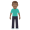 Man Standing- Medium-Dark Skin Tone emoji on Emojione